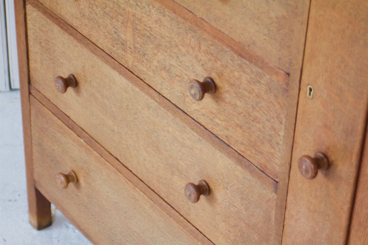 F1061 Arts Crafts Oak Nursery Cupboard By Ambrose Heal 0 00