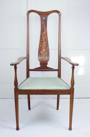 F1077 GLASGOW SCHOOL MAHOGANY ARMCHAIR BY GEORGE WALTON