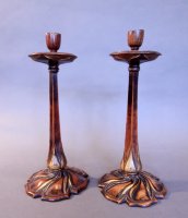 OI836 ART NOUVEAU CANDLESTICKS