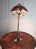 OI1115 ARTS & CRAFTS BRASS AND COPPER TABLE LAMP