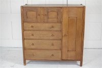 F1061 ARTS & CRAFTS OAK NURSERY CUPBOARD BY AMBROSE HEAL