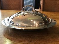 OI1036 ARTS & CRAFTS ELECTROPLATED MUFFIN DISH BY CR ASHBEE