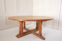 F1074 OAK CIRCULAR DINING TABLE BY WILF HUTCHINSON