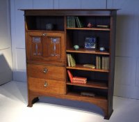 F1058 ARTS & CRAFTS OAK BUREAU BOOKCASE