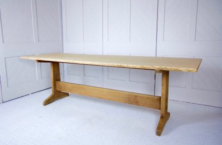 F1079 ARTS & CRAFTS OAK REFECTORY TABLE BY PETER WAALS