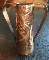 OI1094 ARTS & CRAFTS PAIR OF NEWLYN COPPER VASES