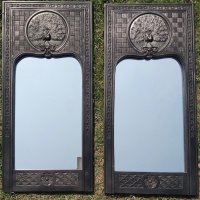 OI893 PAIR ARTS & CRAFTS CAST IRON MIRRORS