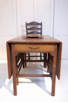 F1078 ARTS & CRAFTS OAK DROP LEAF TABLE BY ARTHUR SIMPSON