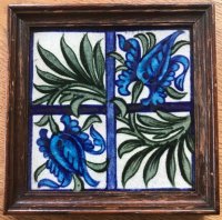 OI1119 WILLIAM DE MORGAN OAK FRAMED TILE