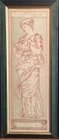 W799 ARTS & CRAFTS FRAMED EMBROIDERED PANEL